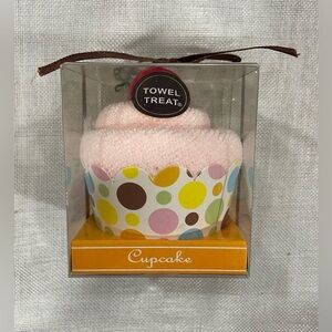 Towel Treat Pink Cupcake w/ Cherry